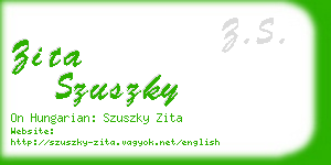 zita szuszky business card